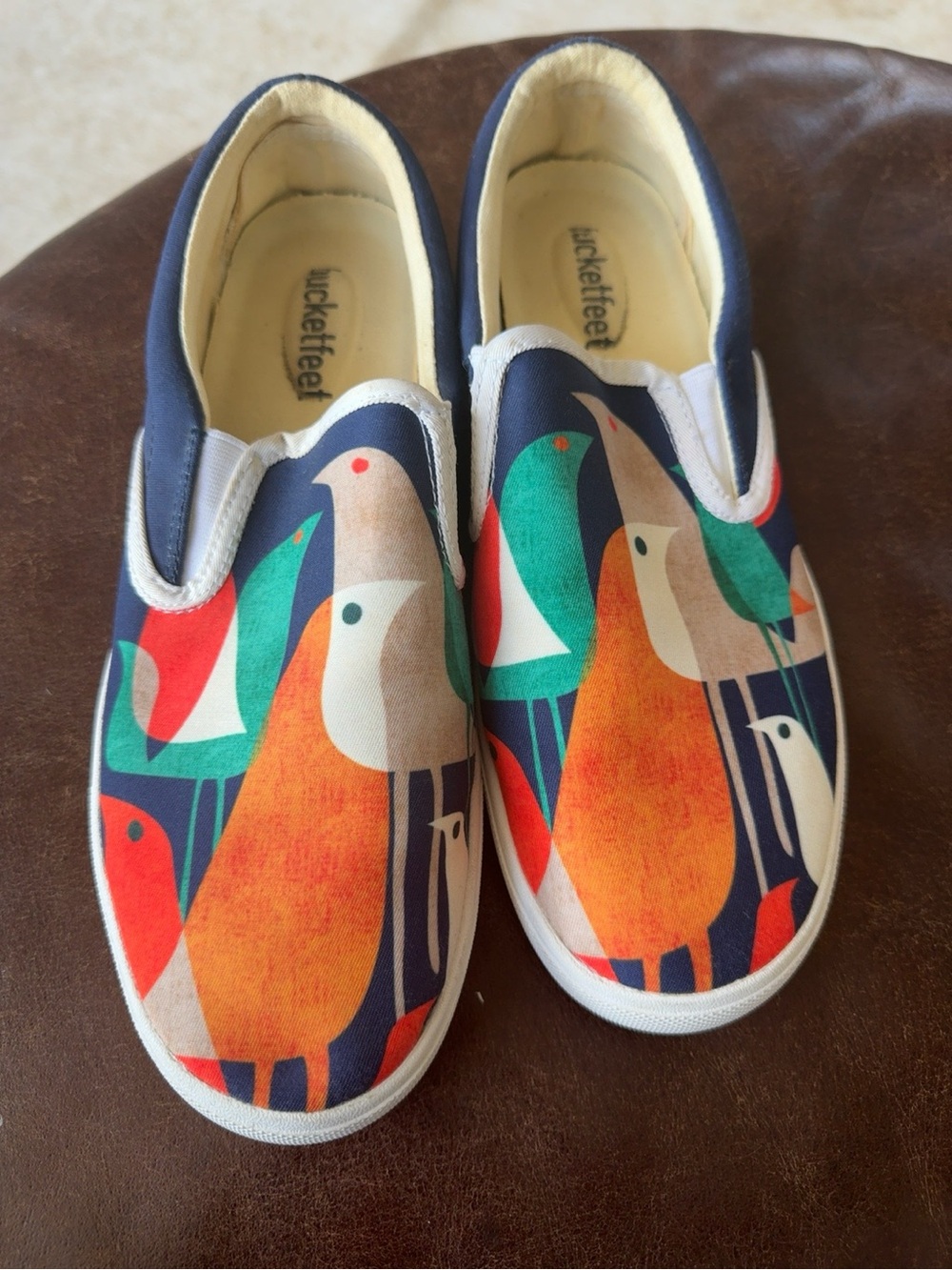 Bucketfeet Colorful Bird Print Slip-On Sneakers Women’s 10 / Men’s 8.5